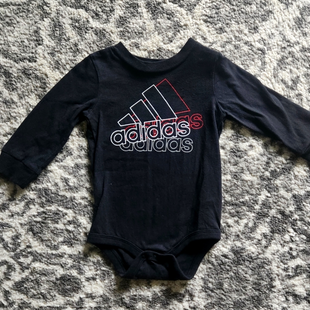 Long Sleeve Black Adidas Bodysuit/Onesie Size 12 months